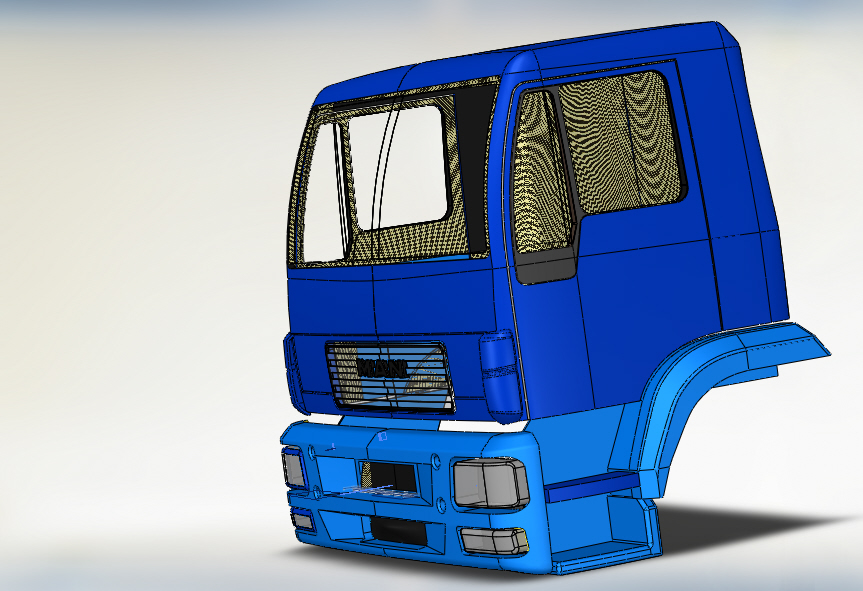 Man 重型卡车车头sw模型